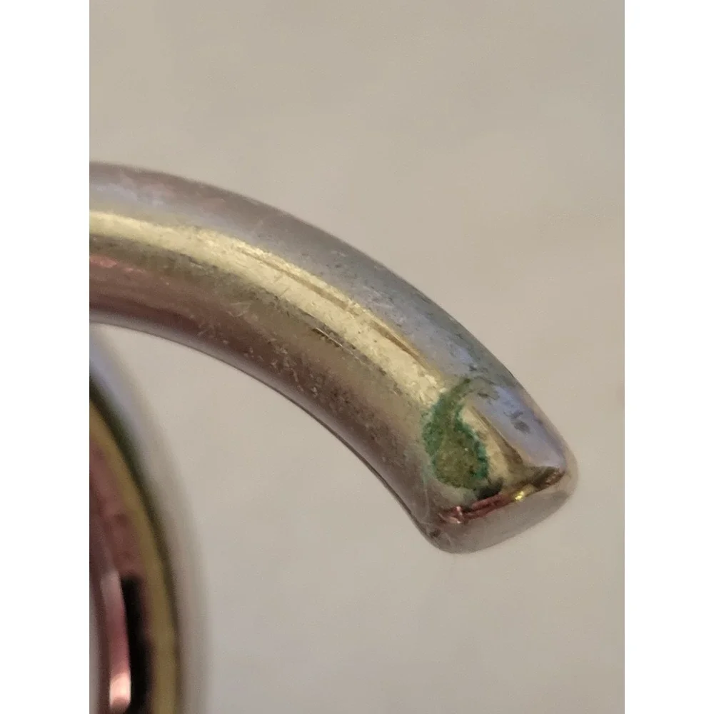 Hoop Pierced Earrings Chunky Silver Tone Hollow‎ Tube Minimalist Silver 2
